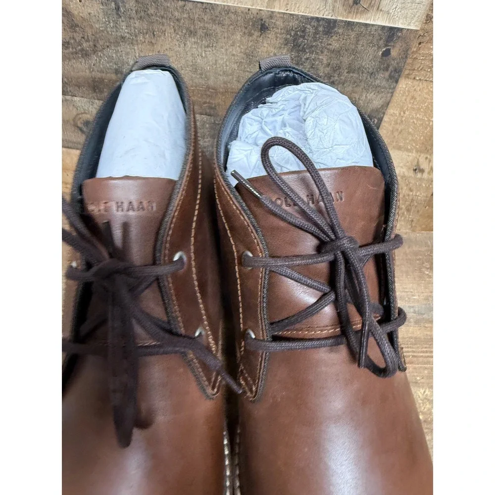 Cole Haan Mens Grand.OS Brown Leather Chukka Boots C37594 Size 12 M